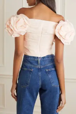 Magda Burtym Ruffled Flower Shoulder Top Blush Size 10 for rent on The Volte - image 3
