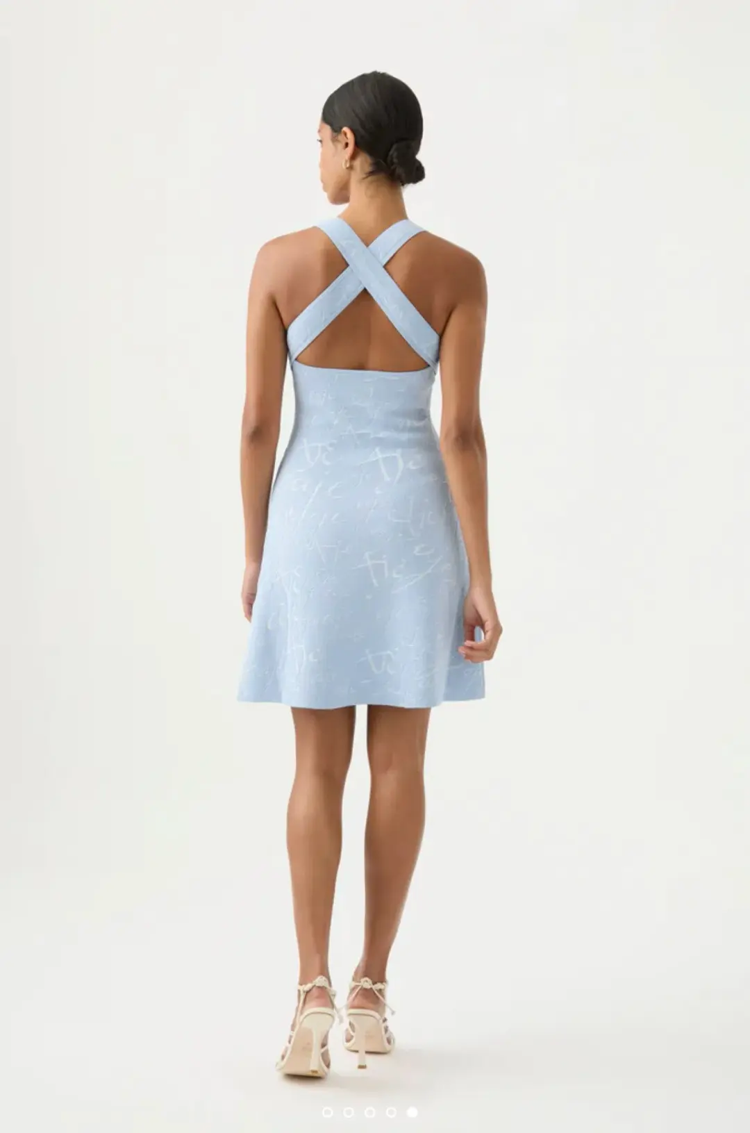 Aje Soleil Knit Mini Dress Blue Size 8 / S for rent on The Volte - main image