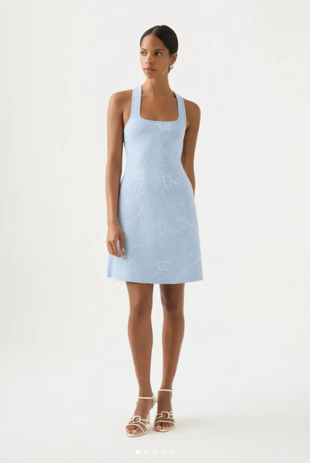 Aje Soleil Knit Mini Dress Blue Size 8 / S for rent on The Volte - main image