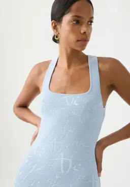 Aje Soleil Knit Mini Dress Blue Size 8 / S for rent on The Volte - image 2