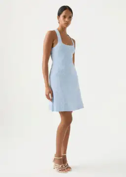 Aje Soleil Knit Mini Dress Blue Size 8 / S for rent on The Volte - image 4