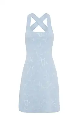 Aje Soleil Knit Mini Dress Blue Size 8 / S for rent on The Volte - image 5