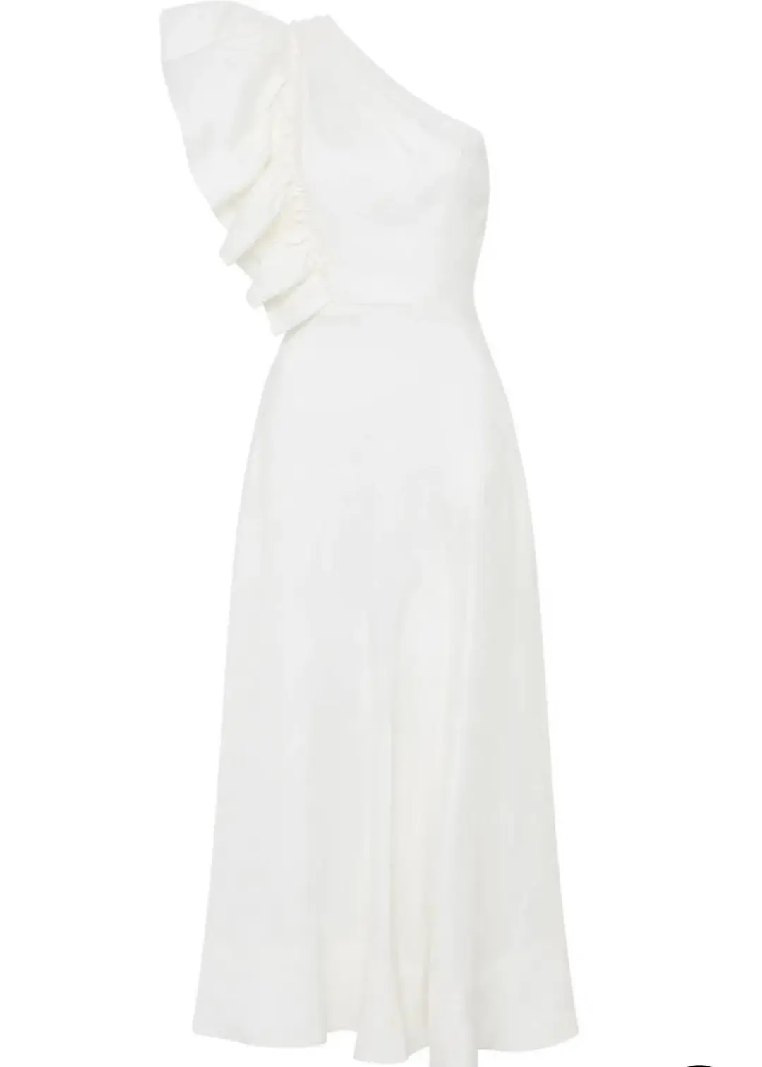 Bonjour Asymmetric Midi Dress Ivory Size 8 for rent on The Volte - main image
