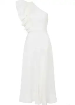 Bonjour Asymmetric Midi Dress Ivory Size 8 for rent on The Volte - image 5