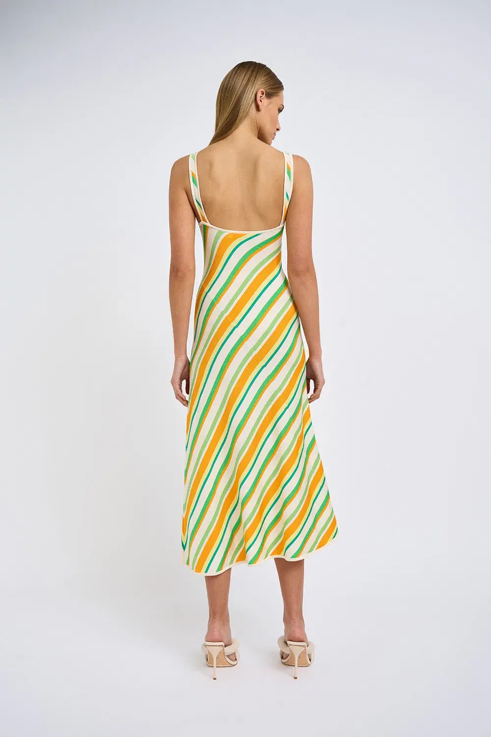 By Johnny Verona Stripe Knit Dress Yellow Stripe Size 6 - Image 6