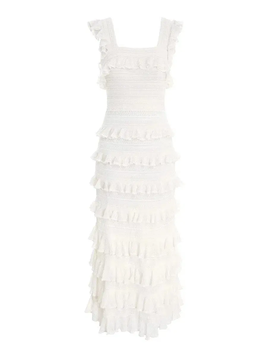 Zimmermann Kaleidoscope Rufle Dress in WhiteSize 2 / Au 12 for rent on The Volte - main image