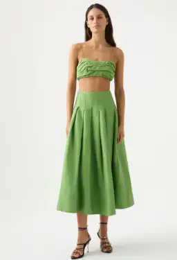 Aje Thea Draped Twist Crop & Paradiso Skirt Set Green Size 8