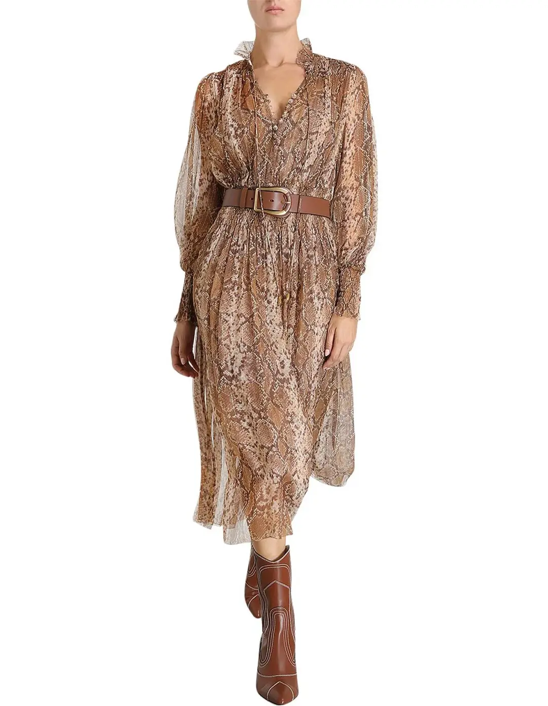 Zimmermann Botanica Python Silk Midi Dress Size 2/AU 12 for rent on The Volte - main image