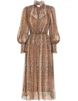Zimmermann Botanica Python Silk Midi Dress Size 2/AU 12 for rent on The Volte - image 3