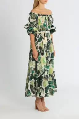 Alemais Siena Off Shoulder Abstract Poplin Dress Print Size 12 for rent on The Volte - image 2