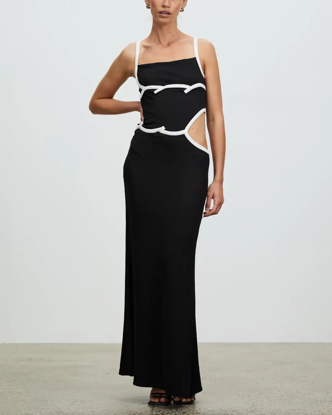 Christopher Esber Wave Bind Split Tank Dress Black Size AU 6 for rent on The Volte - main image