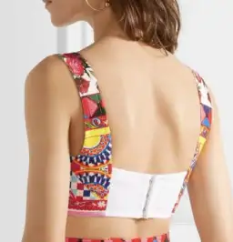 Dolce & Gabbana Mambo/Caretto Print Bra Top and A-Line Skirt Multi-colored Size 38 / AU 8 for rent on The Volte - image 3