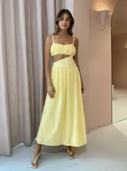 By Nicola Romantica Dress Yellow Size AU 8