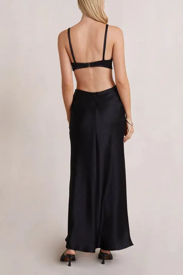 Bec & Bridge Felix V Maxi Dress Black Size AU 8 for rent on The Volte - main image