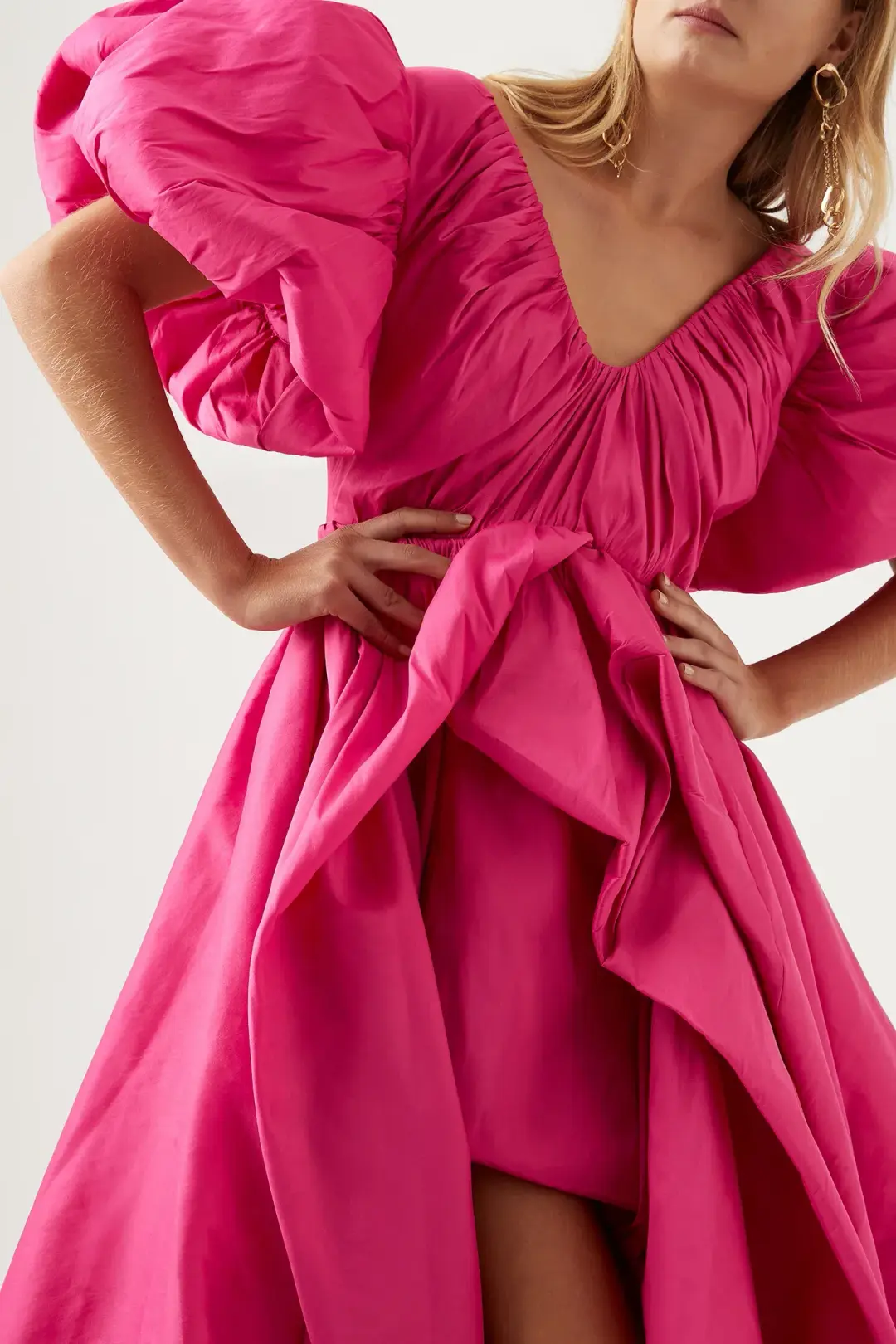 Aje Manifestation Gown Fuchsia Pink Size AU 10 for rent on The Volte - main image