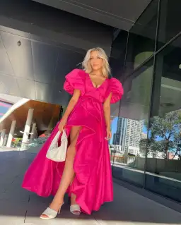 Aje Manifestation Gown Fuchsia Pink Size AU 10 for rent on The Volte - image 1