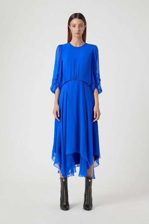 Camilla and Marc Dylan Midi Dress in Opium Blue Size AU 6 for rent on The Volte - main image
