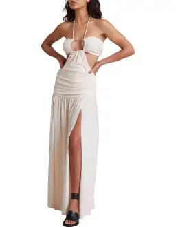 Bec & Bridge Adaline Cut Out Maxi Dress Cream Size AU 8