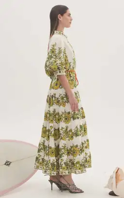 Alemais Wallis Tiered Midi Dress Multi-colored Size AU 14 for rent on The Volte - image 3