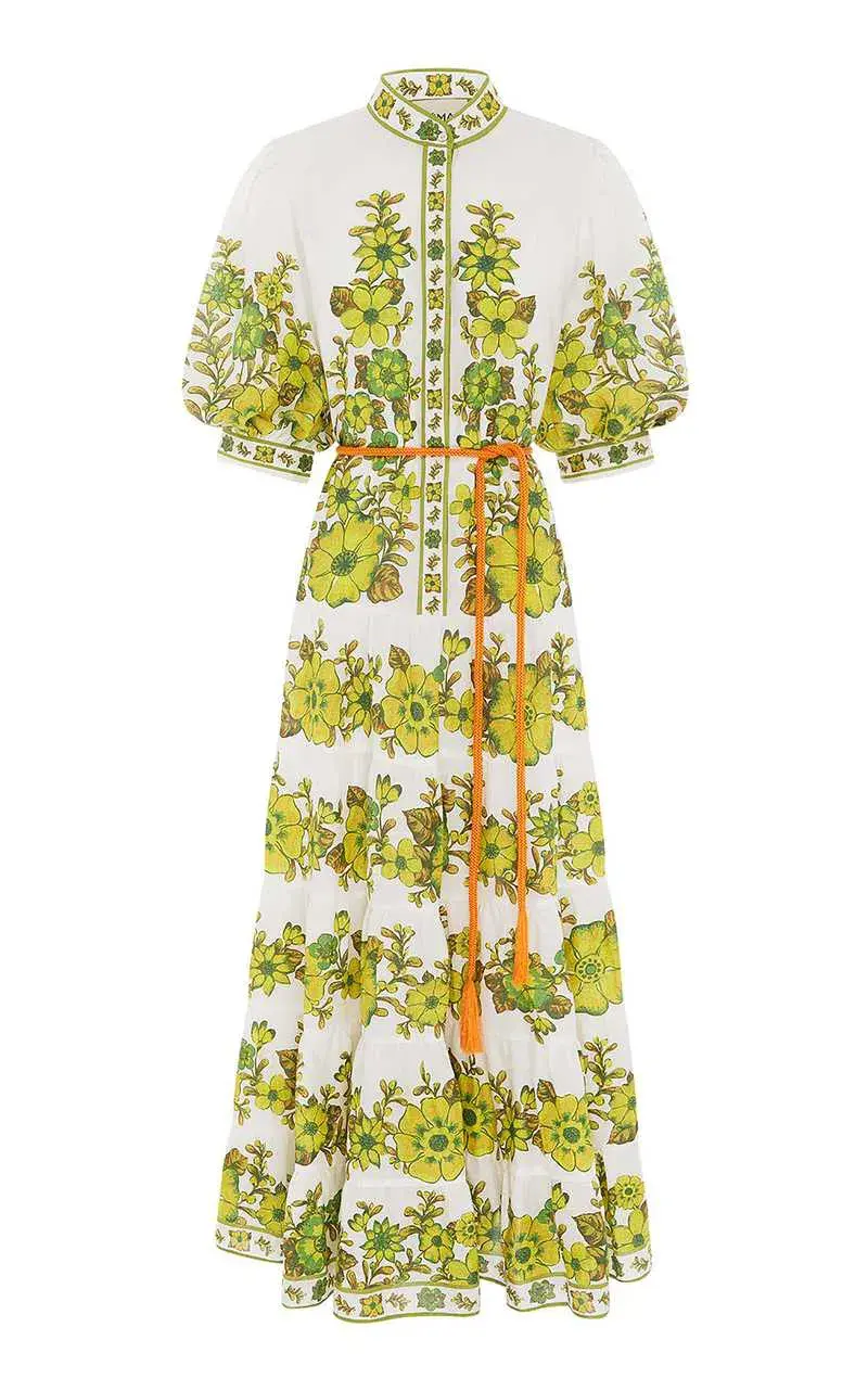 Alemais Wallis Tiered Midi Dress Multi-colored Size AU 14 for rent on The Volte - main image