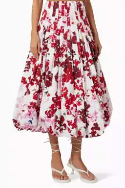 Aje Margot Bubble Sleeve Top & Cherie Bubble Midi Skirt Set Roses of Provence Floral Print Size AU 16 for rent on The Volte - image 4