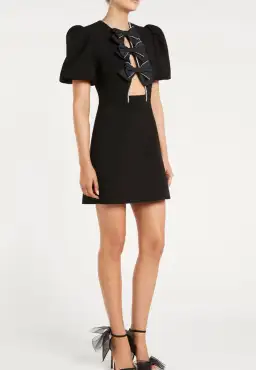 Rebecca Vallance Katie Bow Tie Mini Dress Black Size 8 for rent on The Volte - image 1