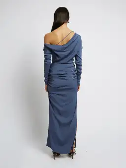 Christopher Esber Multi Gather Column Dress Blue Size 6 / XS for rent on The Volte - image 3