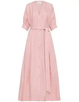 Aje Ennoble Midi Dress Pink Size 6 for rent on The Volte - image 3