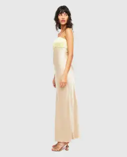 Ginia Sophia Maxi Dress Lime/Mink Size 6 for rent on The Volte - image 2