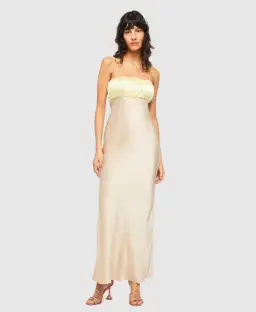 Ginia Sophia Maxi Dress Lime/Mink Size 6 for rent on The Volte - image 1