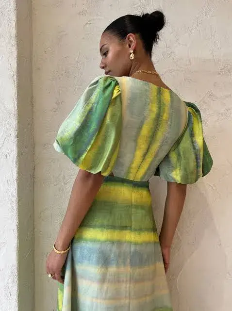 Acler Temple Dress Green Size 10 for rent on The Volte - main image