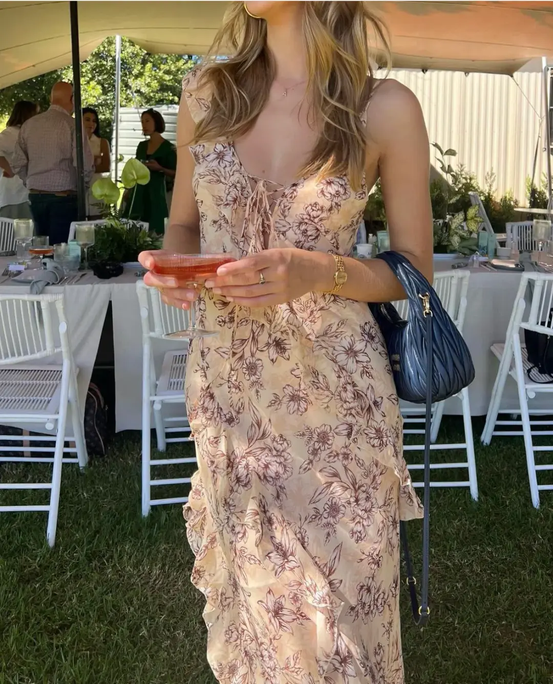 Bec & Bridge Courtney Frill Maxi Dress In Florence Floral Size 8 for rent on The Volte - main image