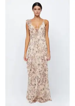 Bec & Bridge Courtney Frill Maxi Dress In Florence Floral Size 8 for rent on The Volte - image 1