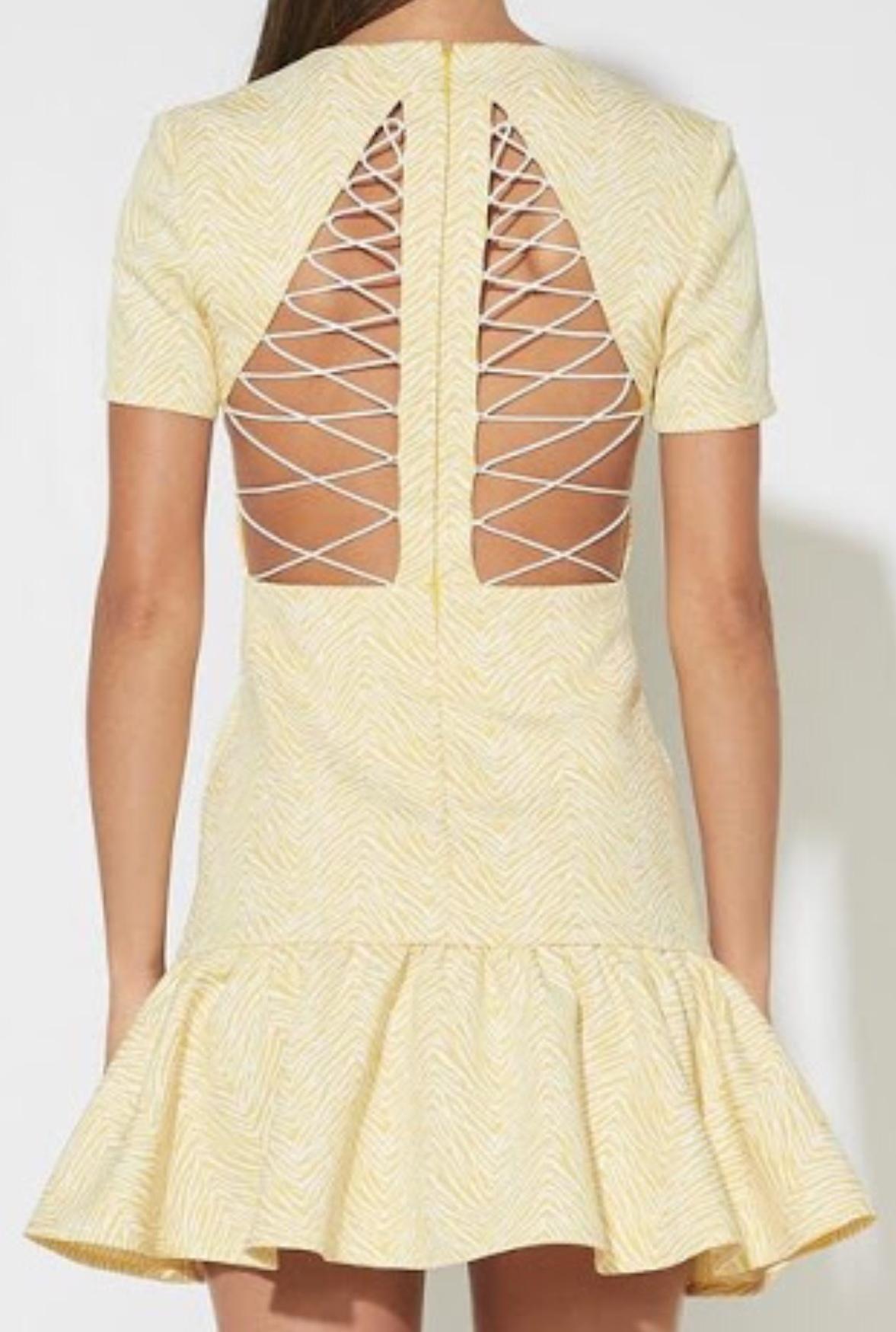 Mossman Along The Lines Mini Dress Yellow Size 6 - Image 2