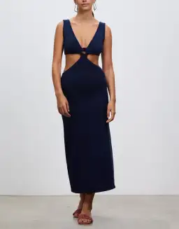 Cult Gaia Bank Cut Out Knit Maxi Dress in Ink Blue Size S / AU 8 for rent on The Volte - image 2