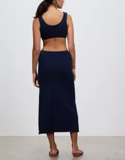 Cult Gaia Bank Cut Out Knit Maxi Dress in Ink Blue Size S / AU 8 for rent on The Volte - image 4