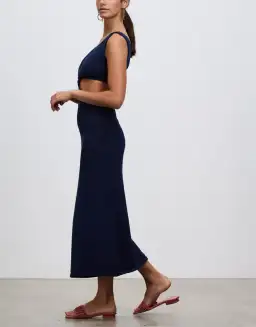 Cult Gaia Bank Cut Out Knit Maxi Dress in Ink Blue Size S / AU 8 for rent on The Volte - image 3