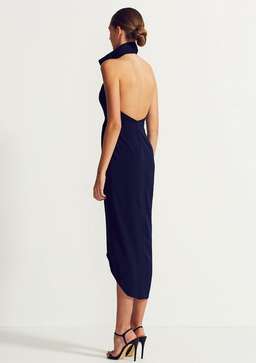 Shona Joy funnel neck backless maxi Navy for rent on The Volte - image 1