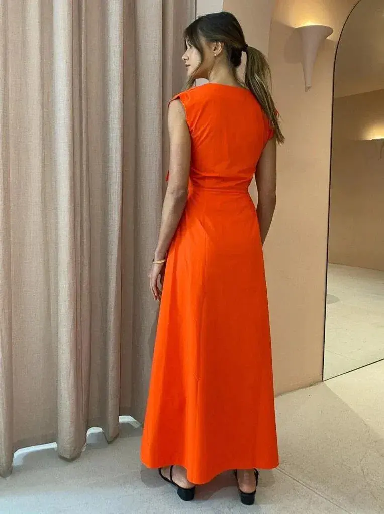 Sir The Label Anja Tie Midi Dress Red Size 0 / AU 6 for rent on The Volte - main image