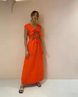 Sir The Label Anja Tie Midi Dress Red Size 0 / AU 6 for rent on The Volte - image 1