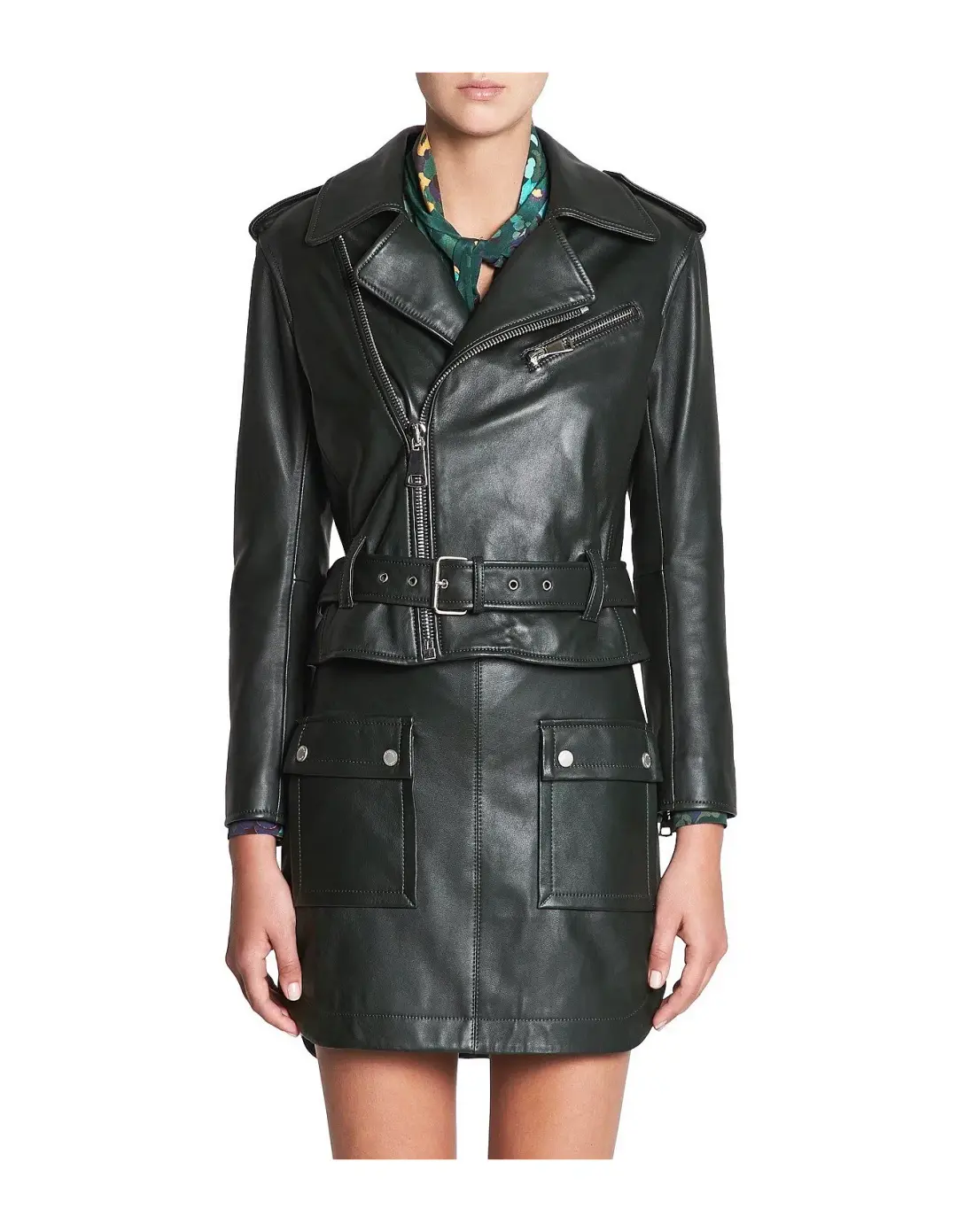 Manning Cartell Open Season Leather Biker Jacket Black Size 12/L for rent on The Volte - main image