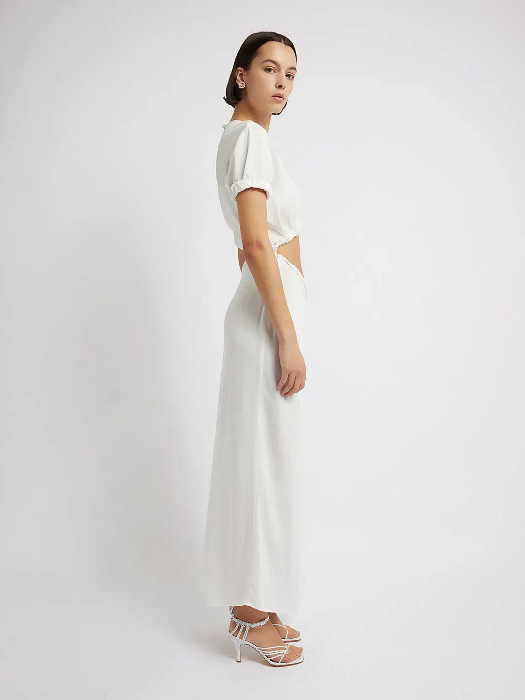 Christopher Esber White Rolled Sleeve Tee Dress White Size 4 for rent on The Volte - main image