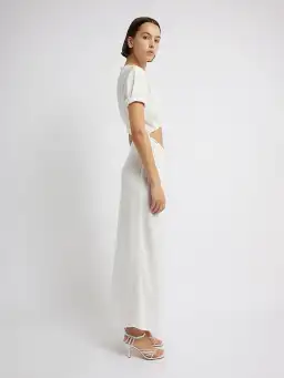 Christopher Esber White Rolled Sleeve Tee Dress White Size 4 for rent on The Volte - image 2