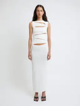 Christopher Esber Slashed Knit Dress Ivory Size XXS / AU 4 for rent on The Volte - image 1