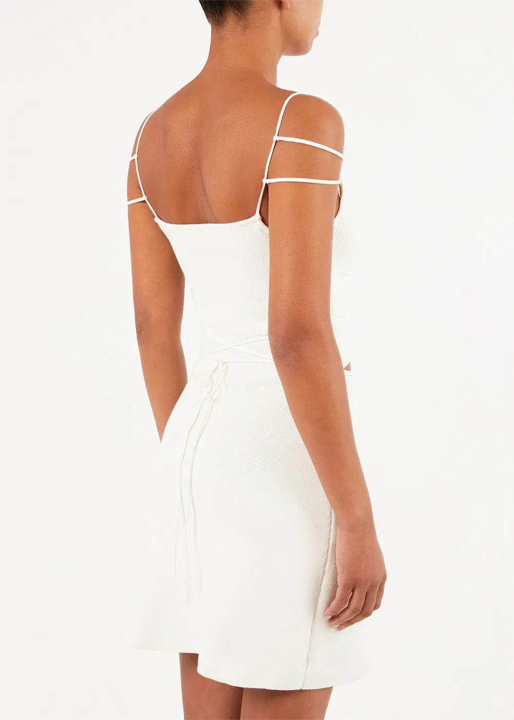 Mach & Mach Ivory Matilde Mini Dress Ivory for rent on The Volte - main image