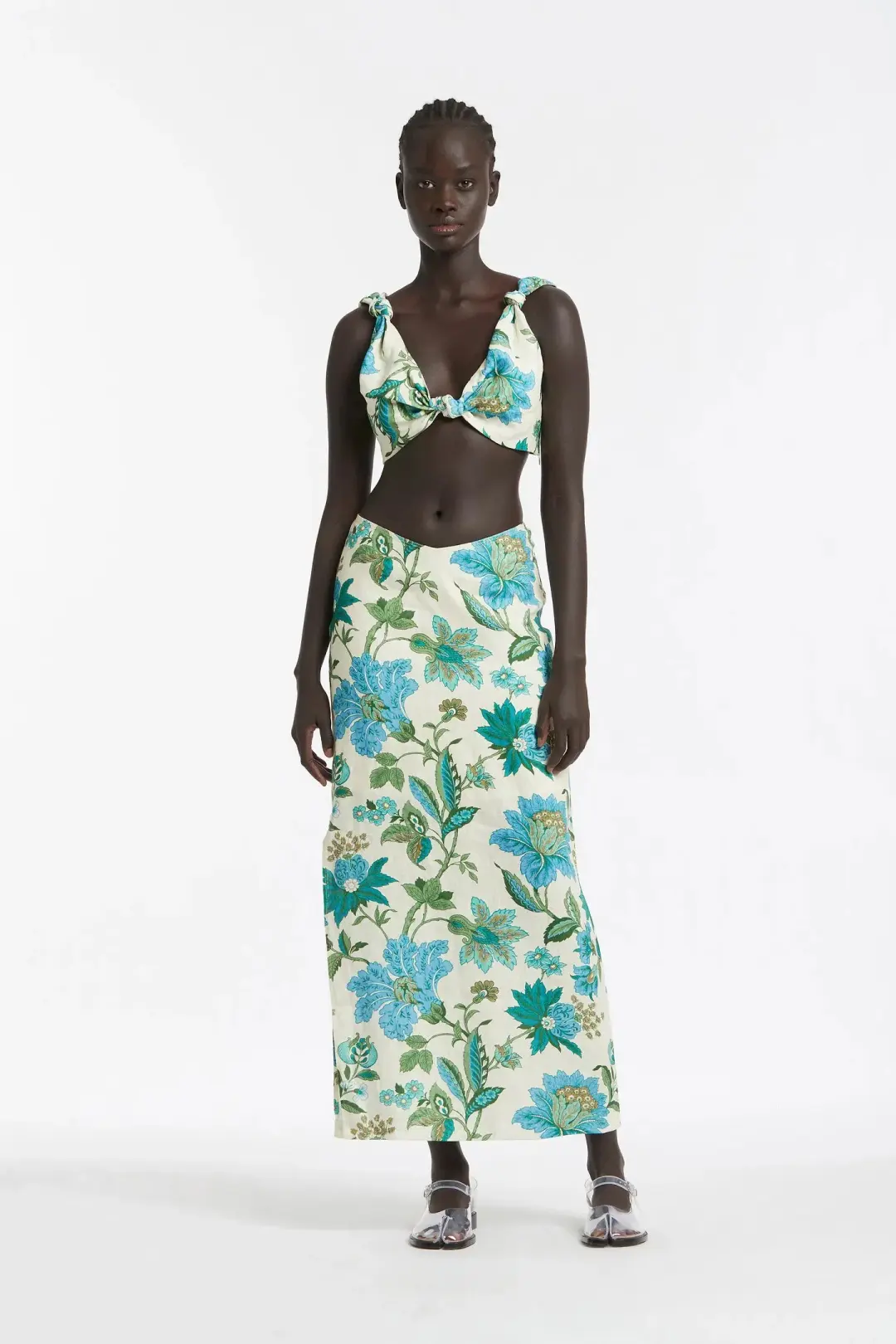 Sir the Label Alexandre Knot Bralette and Skirt Set Marguerite Print Size 1/Au 8 for rent on The Volte - main image