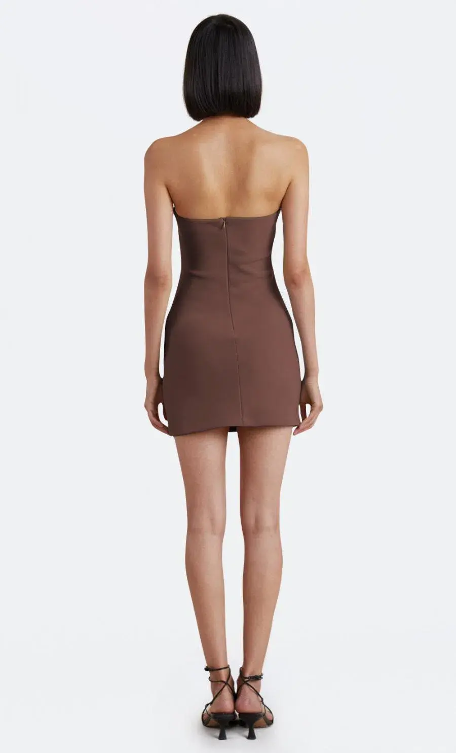Bec & Bridge Karina Strapless Mini Dress Chocolate Brown Size 16 for rent on The Volte - main image