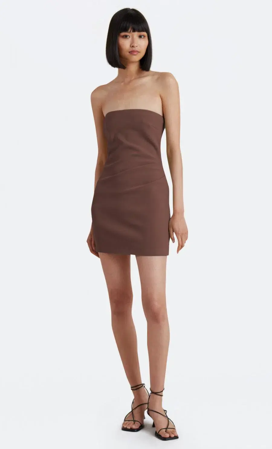 Bec & Bridge Karina Strapless Mini Dress Chocolate Brown Size 16 for rent on The Volte - main image