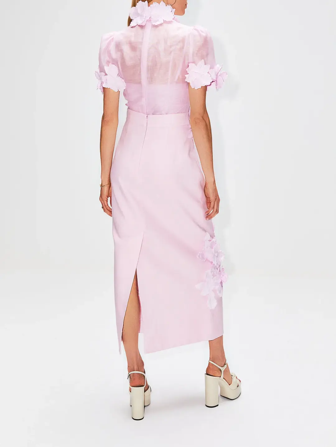 Zimmermann High Tide Flower Shirt and Skirt Set Lilac Size 0/AU 8 for rent on The Volte - main image