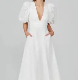 Acler Hamilton Midi Dress in Ivory Size 8 for rent on The Volte - image 5